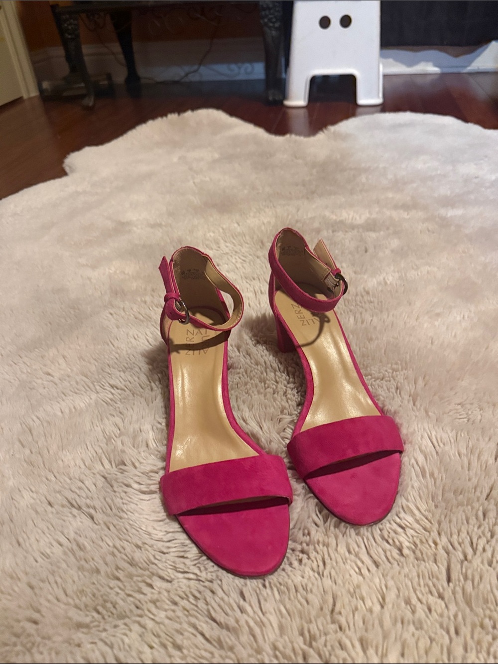 Naturalizer Fuchsia Ankle-Strap Block Heels